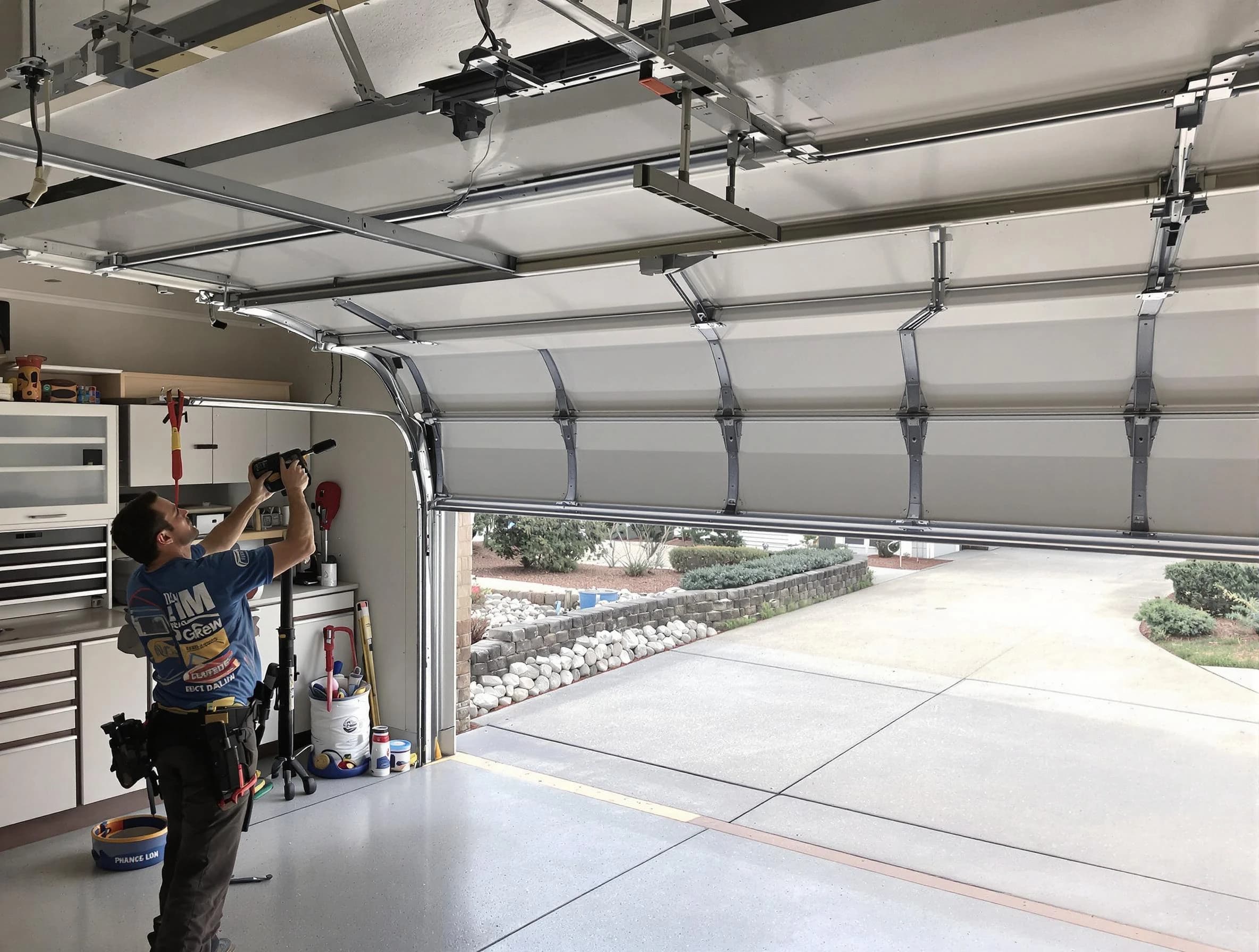 Garage door track repair service by Greenwood Village Garage Door Repair in Greenwood Village