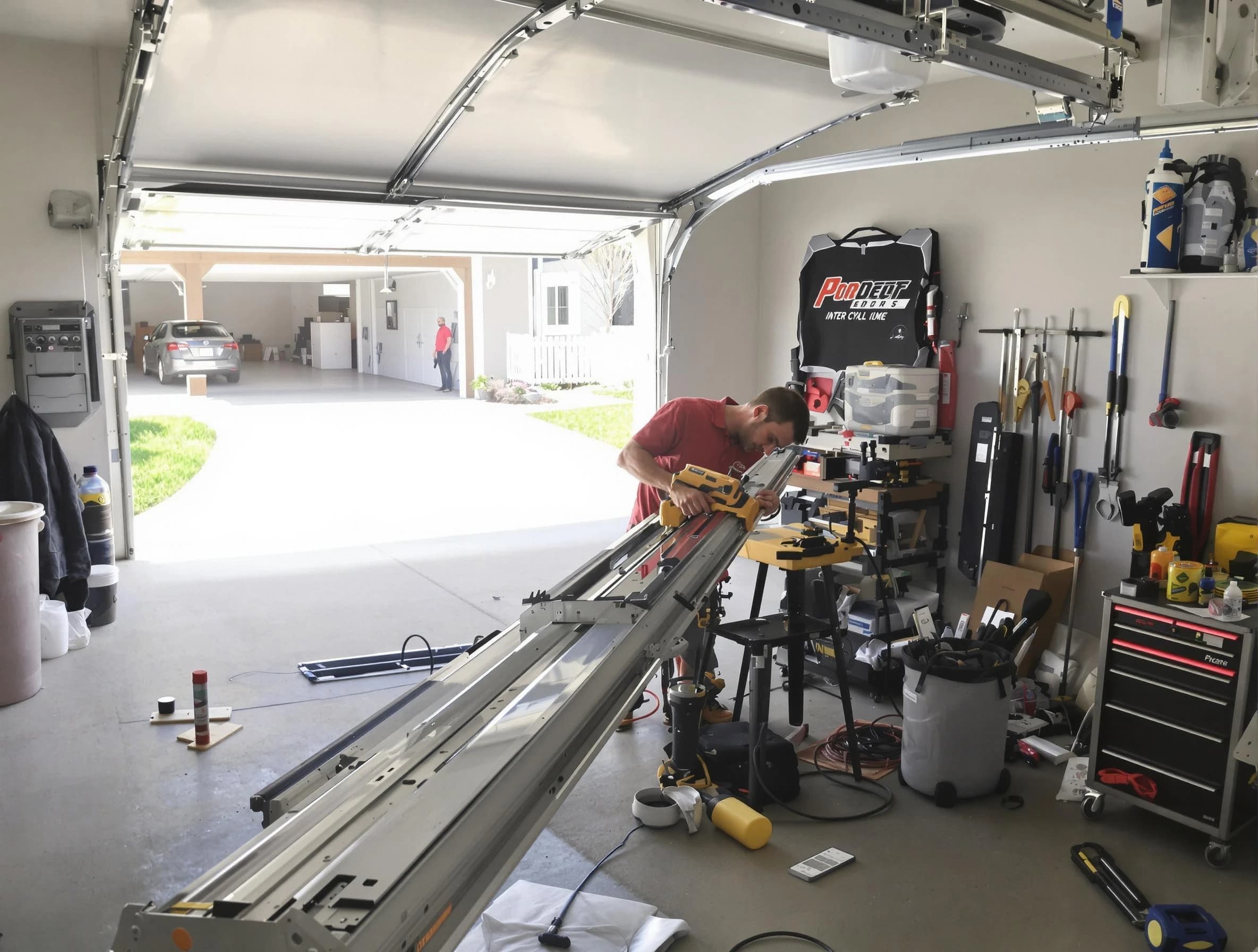 Greenwood Village Garage Door Repair expert performing track repair in Greenwood Village