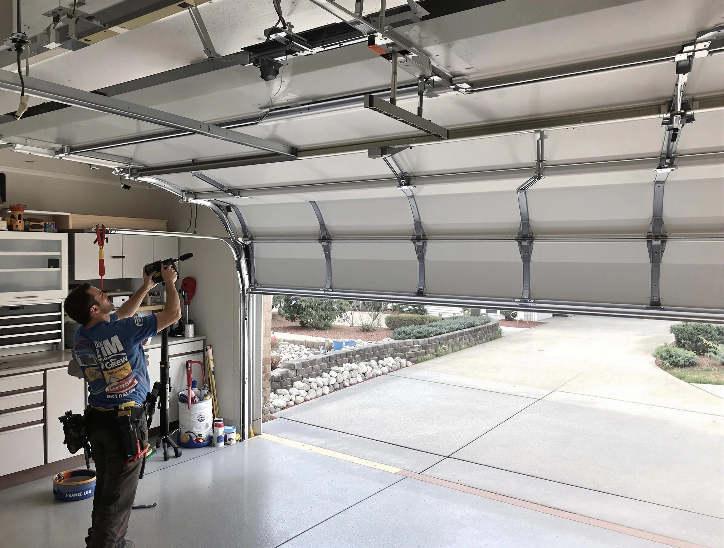 Garage door track repair service by Greenwood Village Garage Door Repair in Greenwood Village